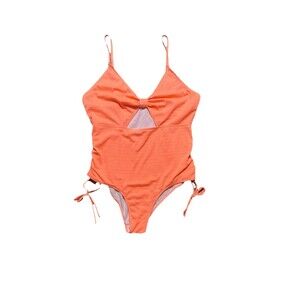 Plus Size One Piece Swimsuit Womens 2X Bathing Suit Orange Vacation Resortwear